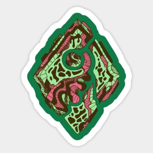 Pink Mint Abstract Rhombus Sticker